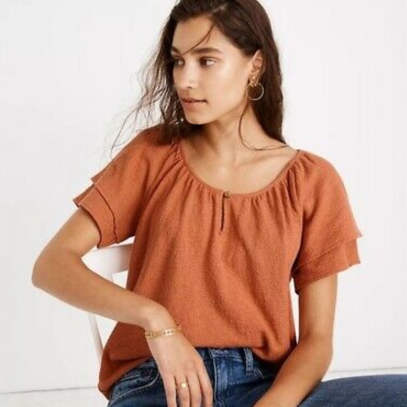 Madewell Tops - Madewell Texture & Thread Tiered-Sleeve Top